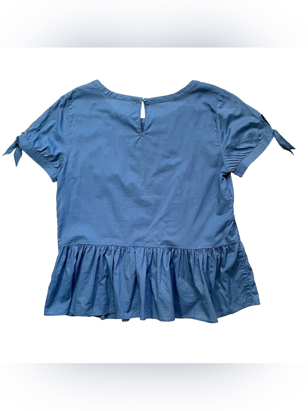 J.Crew Embroidered Tie-Sleeve Peplum Top Size 6 - Picture 5 of 5